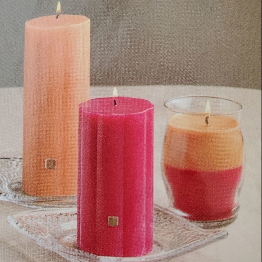💜NIB PartyLite Clear Clarity Pillar Tray Set